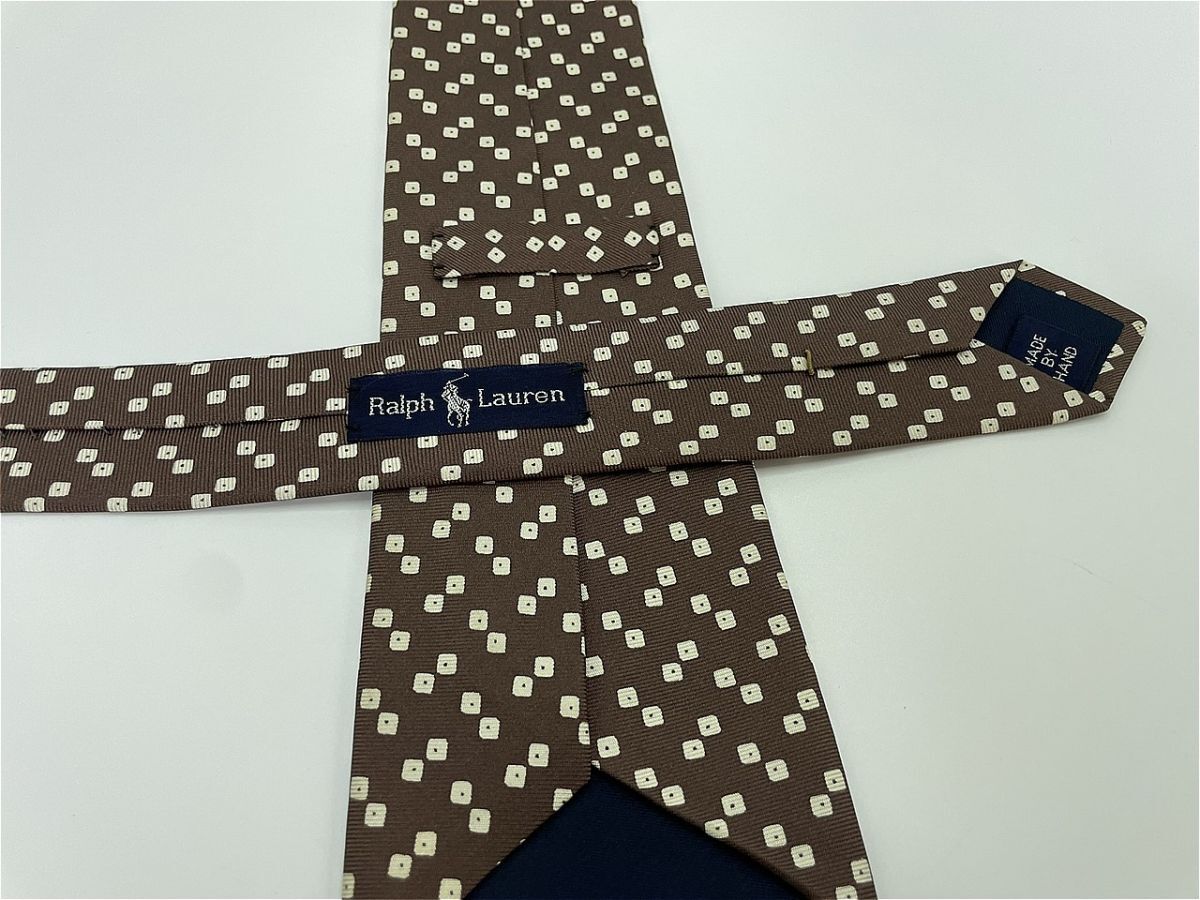 【美品】Ralph Lauren　ラルフローレン　ドット柄 ネクタイ 3本以上 送料無料 メンズ ブラウン　1002074_画像2