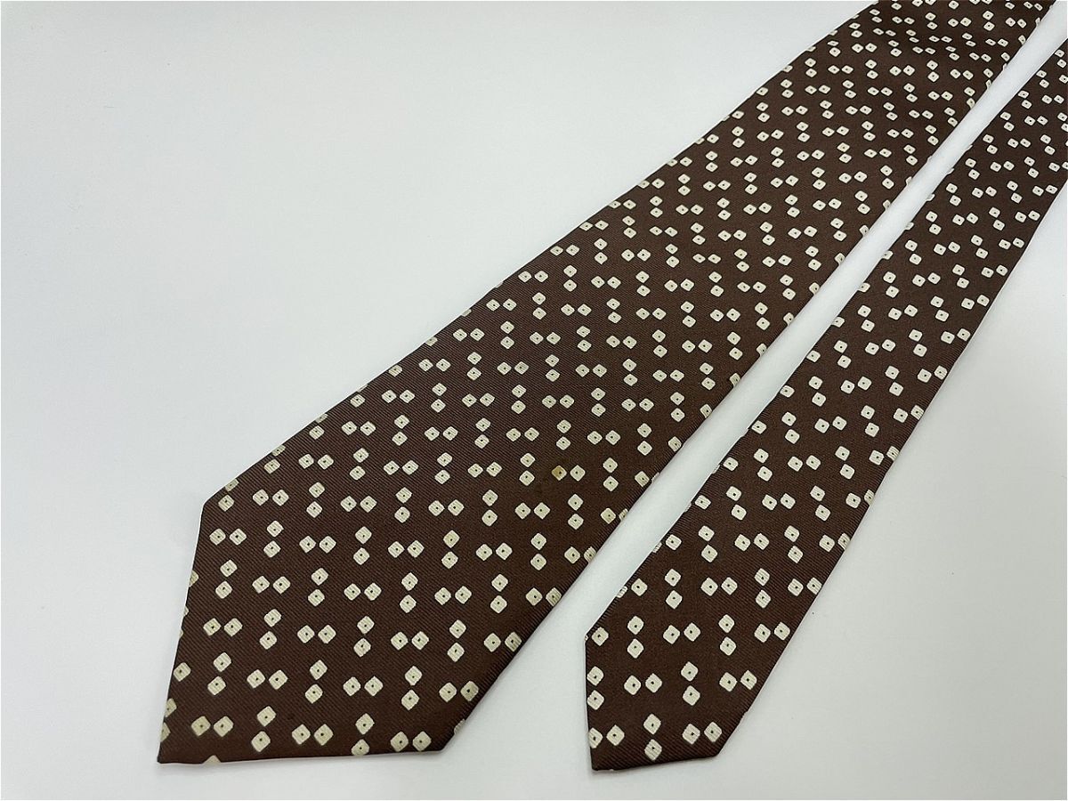 【美品】Ralph Lauren　ラルフローレン　ドット柄 ネクタイ 3本以上 送料無料 メンズ ブラウン　1002074_画像4