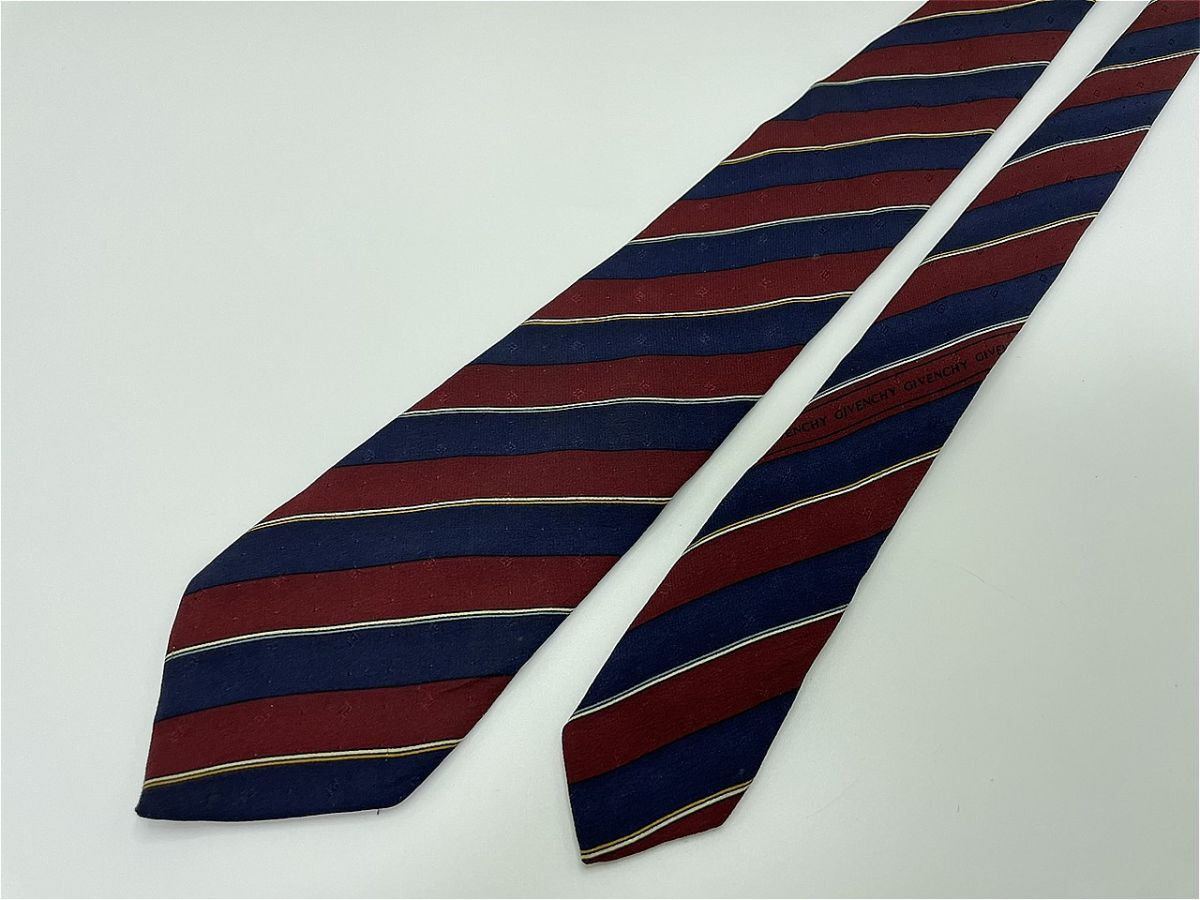 GIVENCHY ジバンシー レジメンタル柄 ネクタイ 3本以上 送料無料 メンズ ネイビー系 1001096_画像4