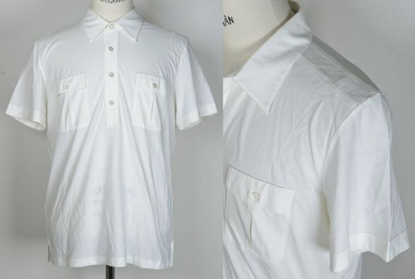 13ss HERMES H shoulder short sleeve pocket shirt size M エルメス Hショルダー ポケット 半袖 シャツ トップス c0087_画像1