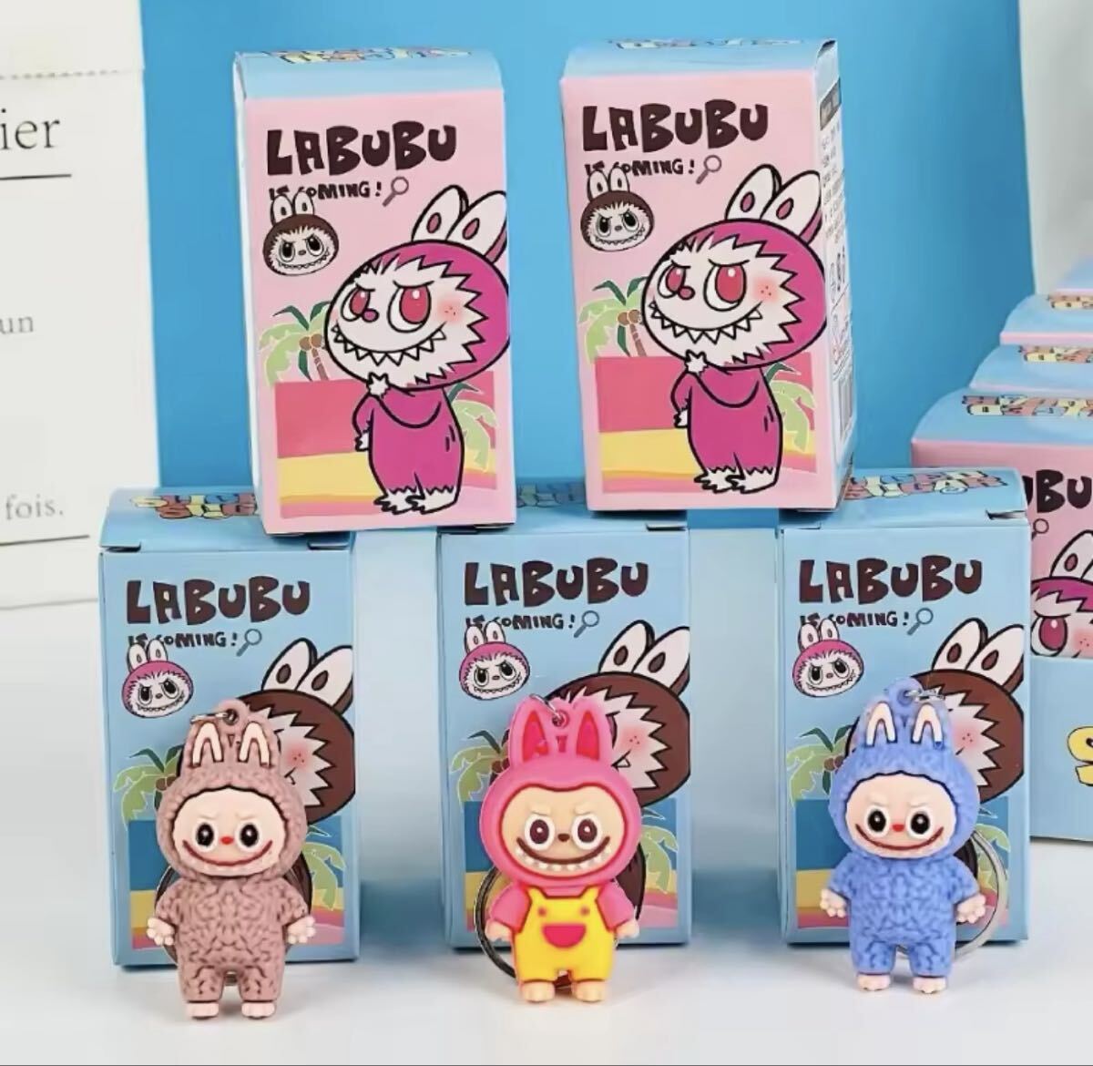 【新品未使用】【送料込】ラブブキーホルダー×4フィギュア マスコット_画像6