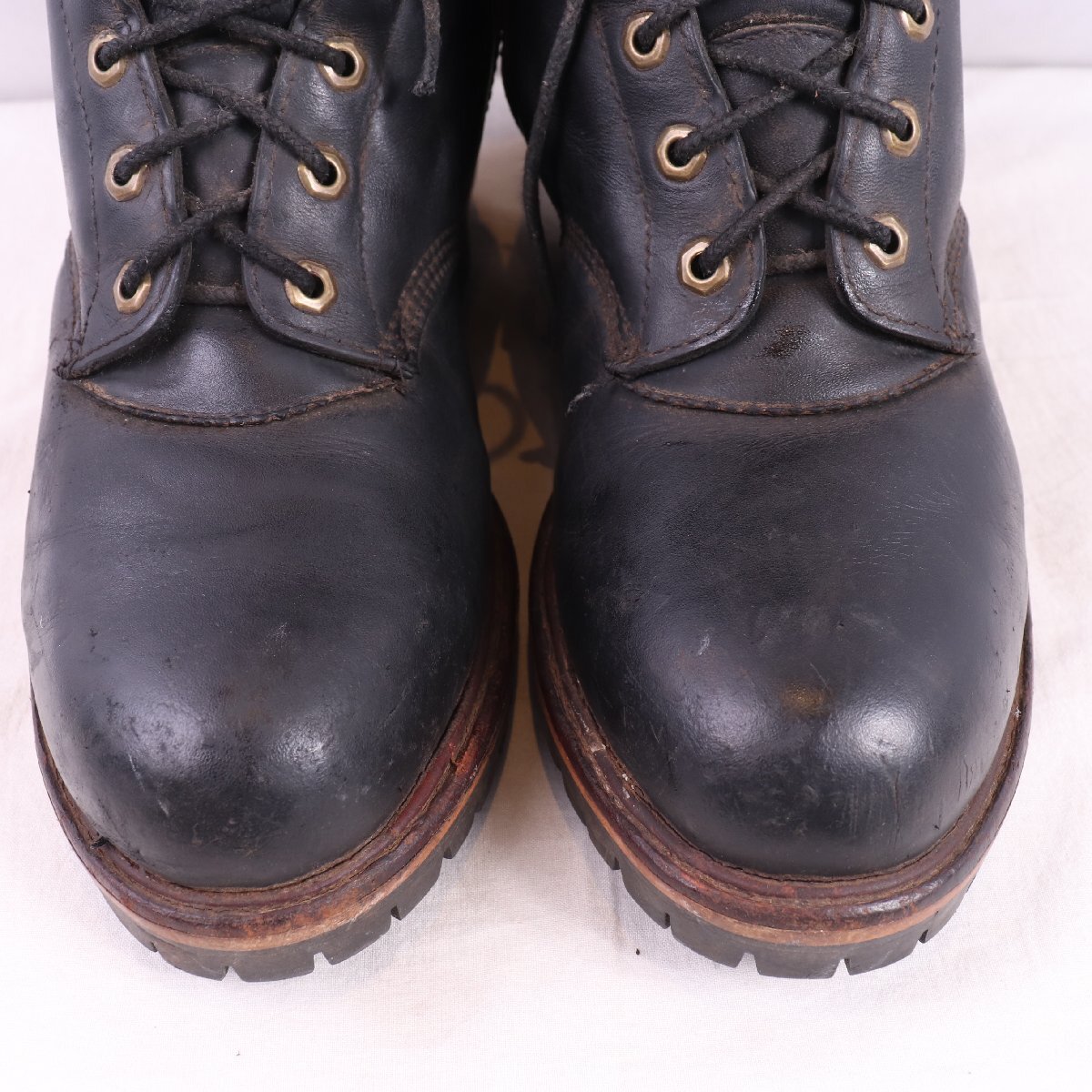 チペワ 10 EE / 28.0cm 位 USA製 編み上げ スチールトゥ ロガーブーツ ブラック 黒 Chippewa メンズ 中古 古着 eb1981_画像3