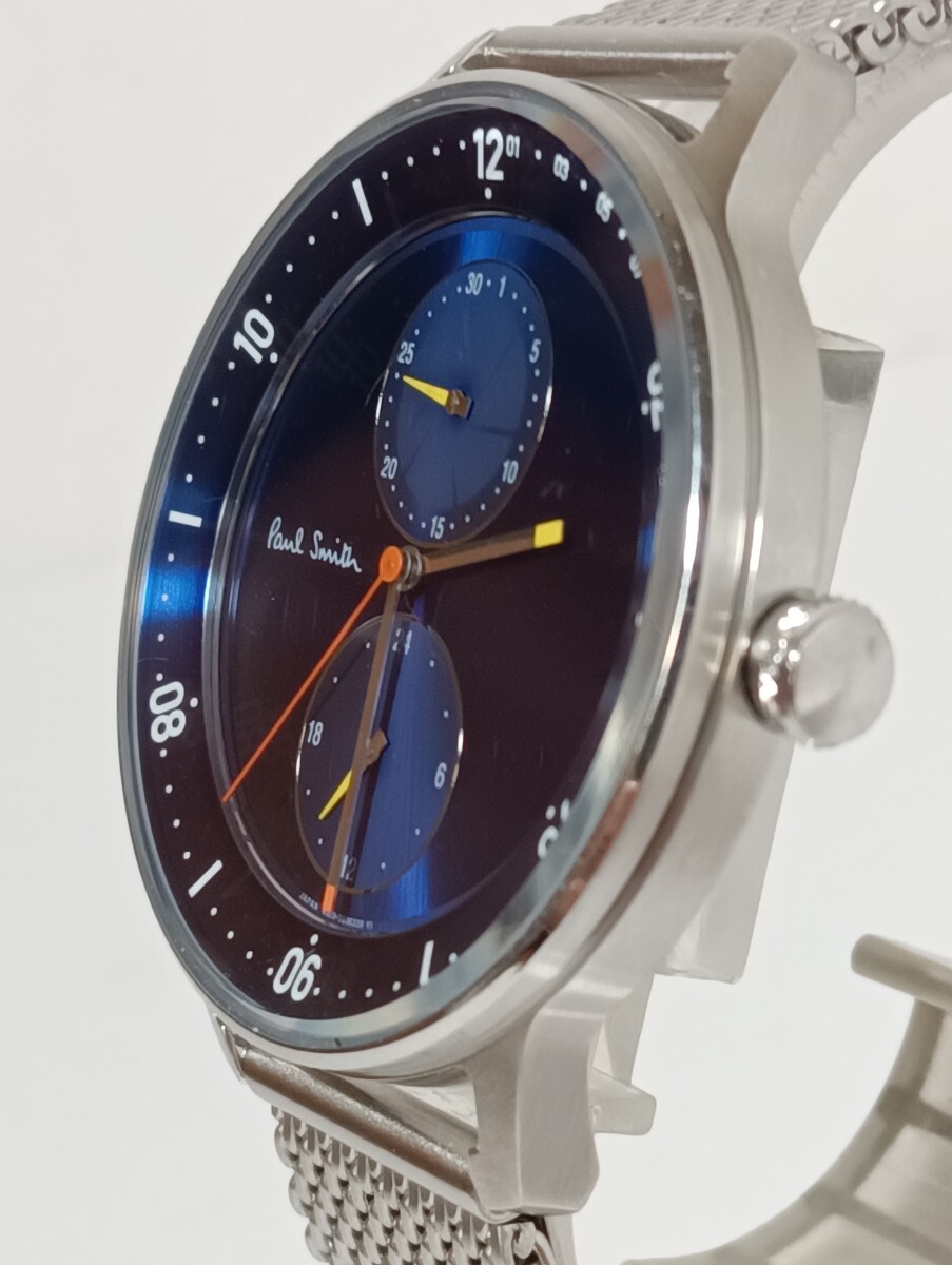 1円【良品/稼働】Paul Smith ポールスミス 腕時計 6323-T024041 デイト　ブルー文字盤　メンズ_画像2