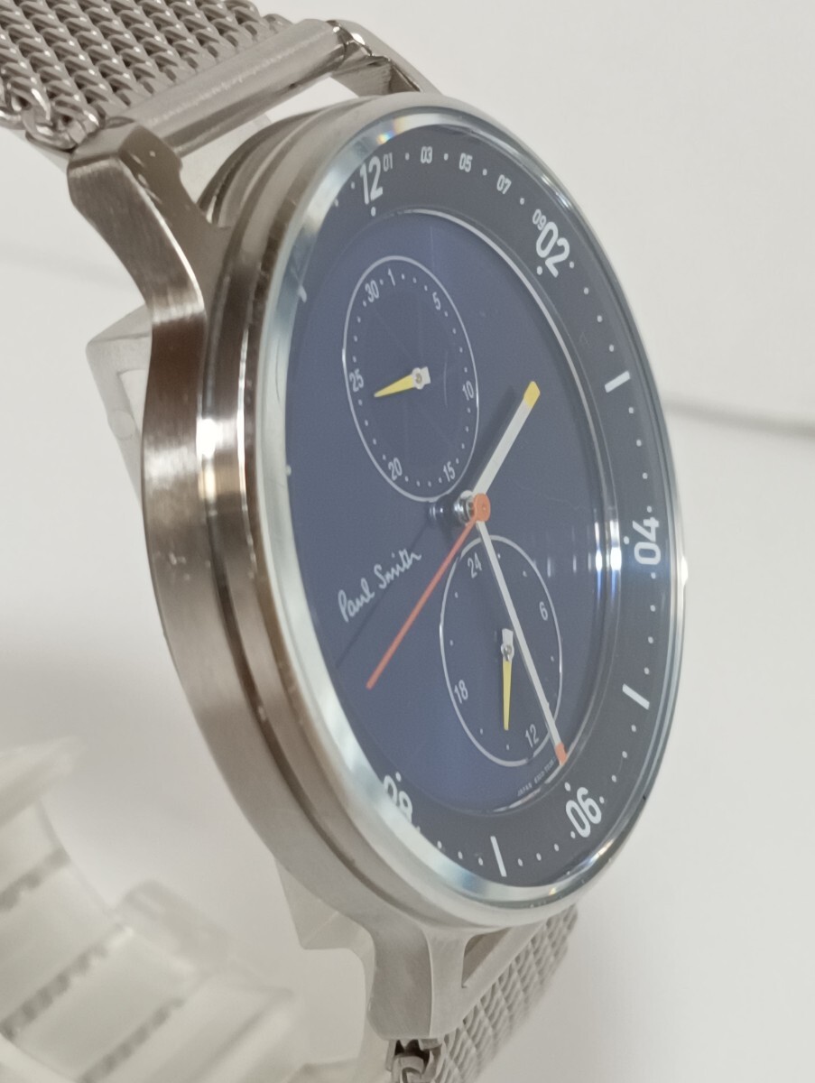 1円【良品/稼働】Paul Smith ポールスミス 腕時計 6323-T024041 デイト　ブルー文字盤　メンズ_画像3