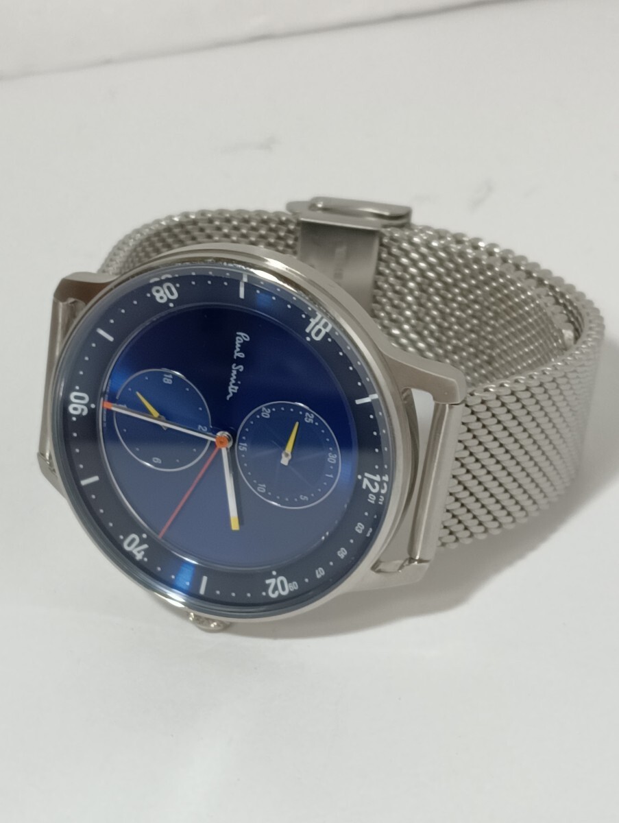 1円【良品/稼働】Paul Smith ポールスミス 腕時計 6323-T024041 デイト　ブルー文字盤　メンズ_画像6