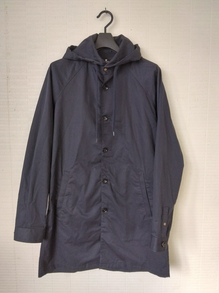 nano universe ナノ ユニバース フード フーデッド フーディー M ネイビー 紺_画像4