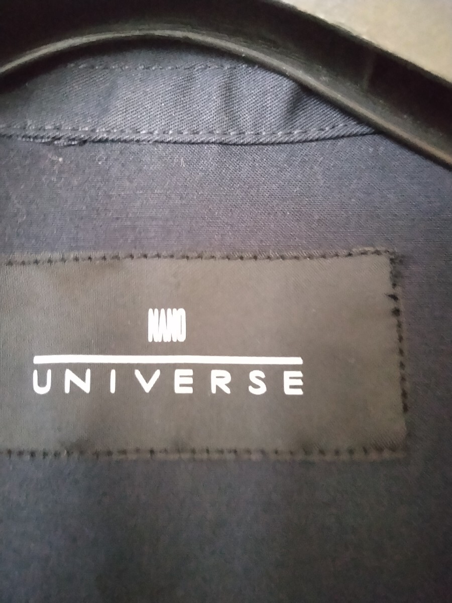 nano universe ナノ ユニバース フード フーデッド フーディー M ネイビー 紺_画像5