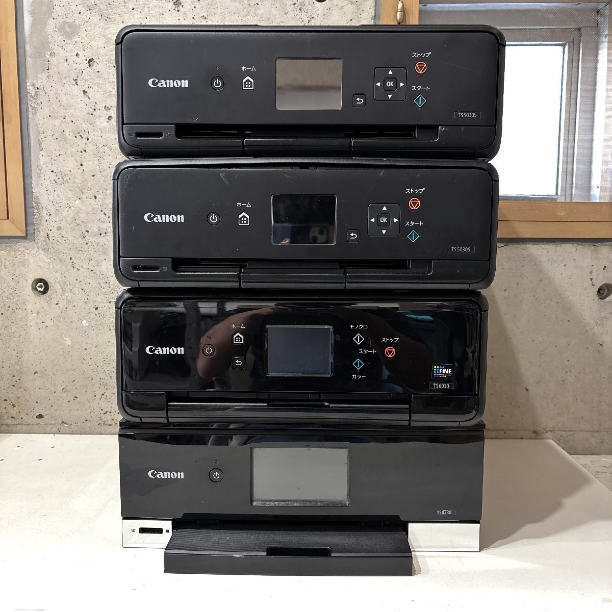 【ジャンク4台セット】|Canon インクジェットプリンター|TS5030S TS6030 TS8230|通電起動のみ確認|印刷機能は未確認|B2291_画像1