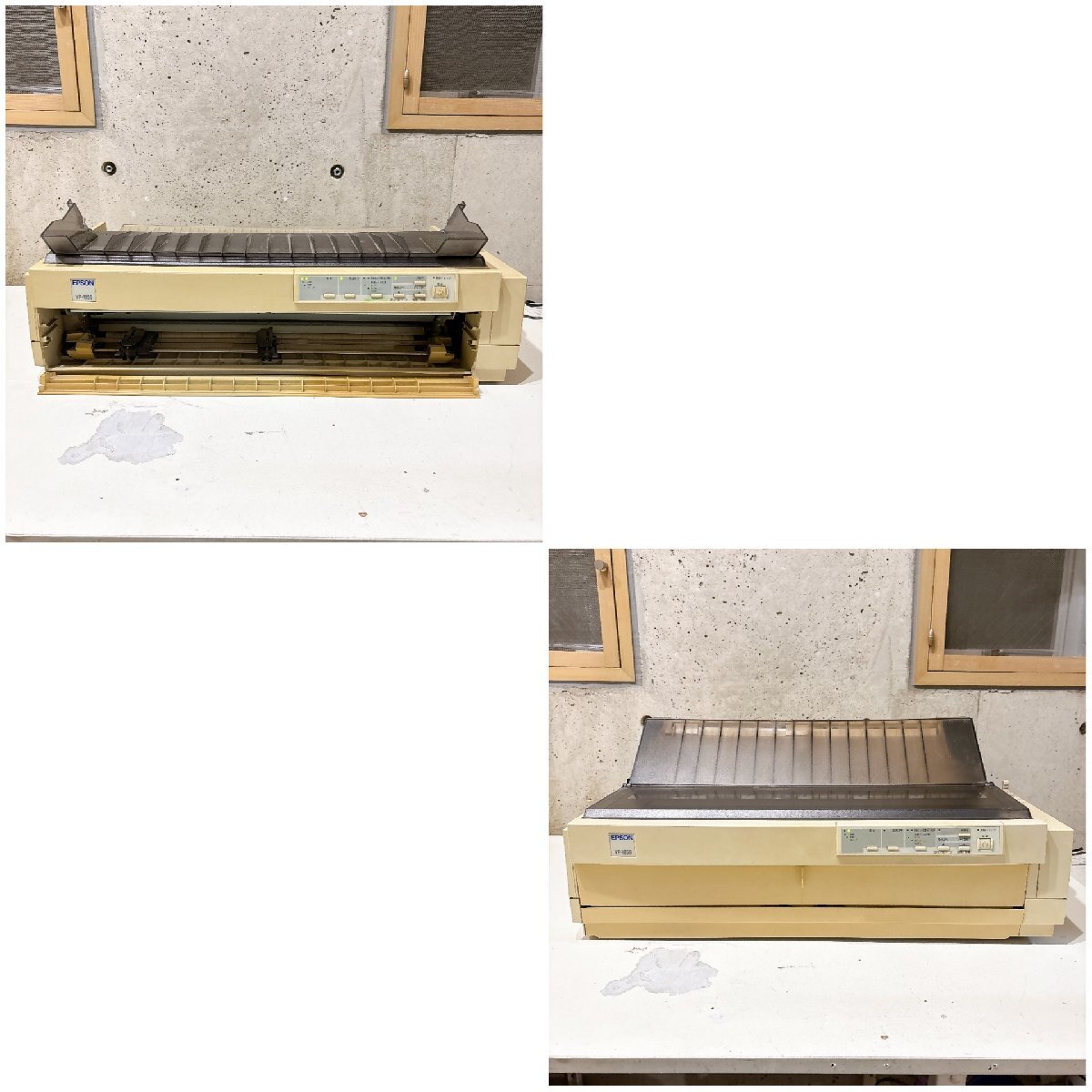 【ジャンク2台セット】|epson ドットインパクトプリンター|VP-1850|通電のみ起動確認|印刷×と未確認品|日焼け、汚れ、破損|B2308_画像1