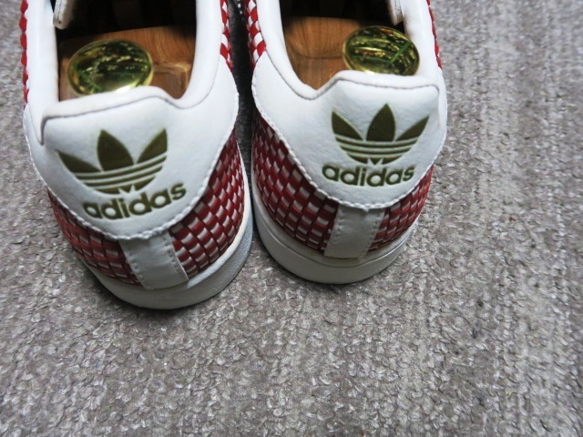 почти не использовался 02 год производства Adidas super Star вязаный кожа спортивные туфли JP24.5cm VINTAGE Vintage 00s adidas SUPERSTAR WEAVE