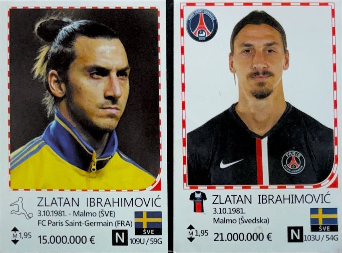 RAFO EURO 2016 NO.418 Top 24 2015-16 NO.378 Zlatan Ibrahimovic 2枚_画像1