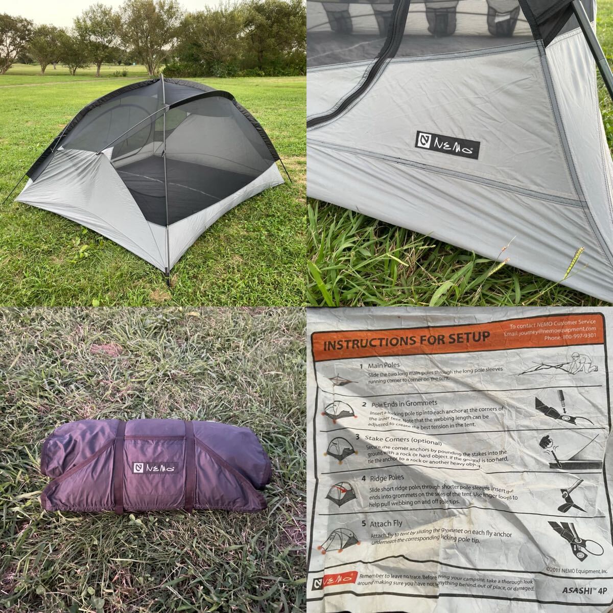 NEMO 4P テント ASASHI 訳あり ジャンク ニーモ キャンプ ドームテント_画像6