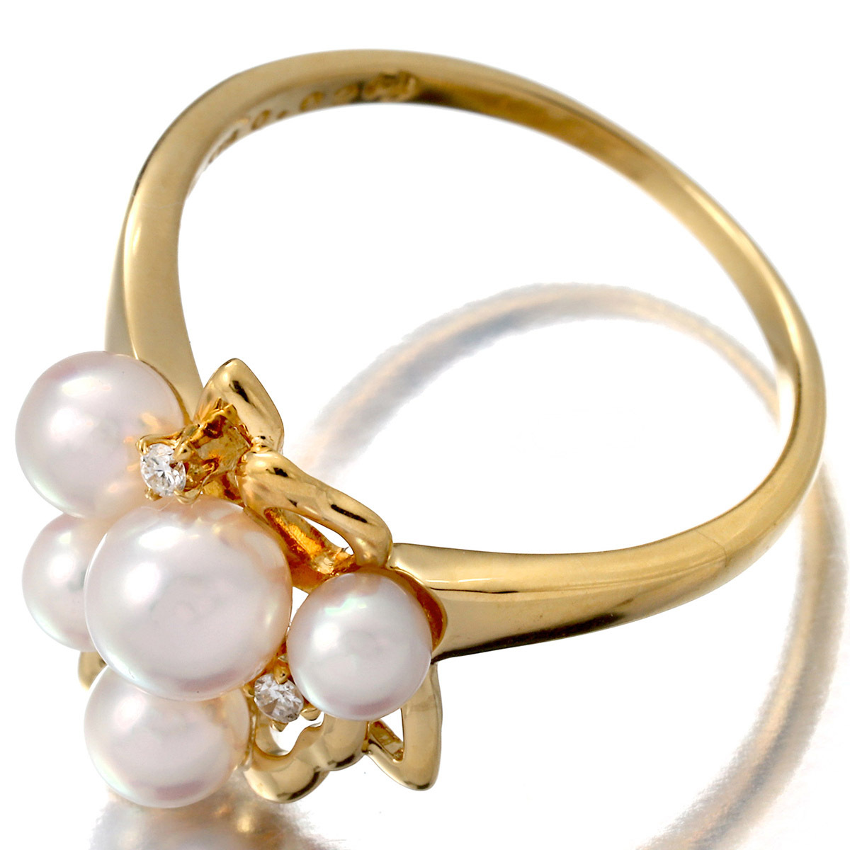 タサキ パールリング 指輪 アコヤ真珠 イエローゴールド K18YG 10号 TASAKI 中古 返品OK_画像2