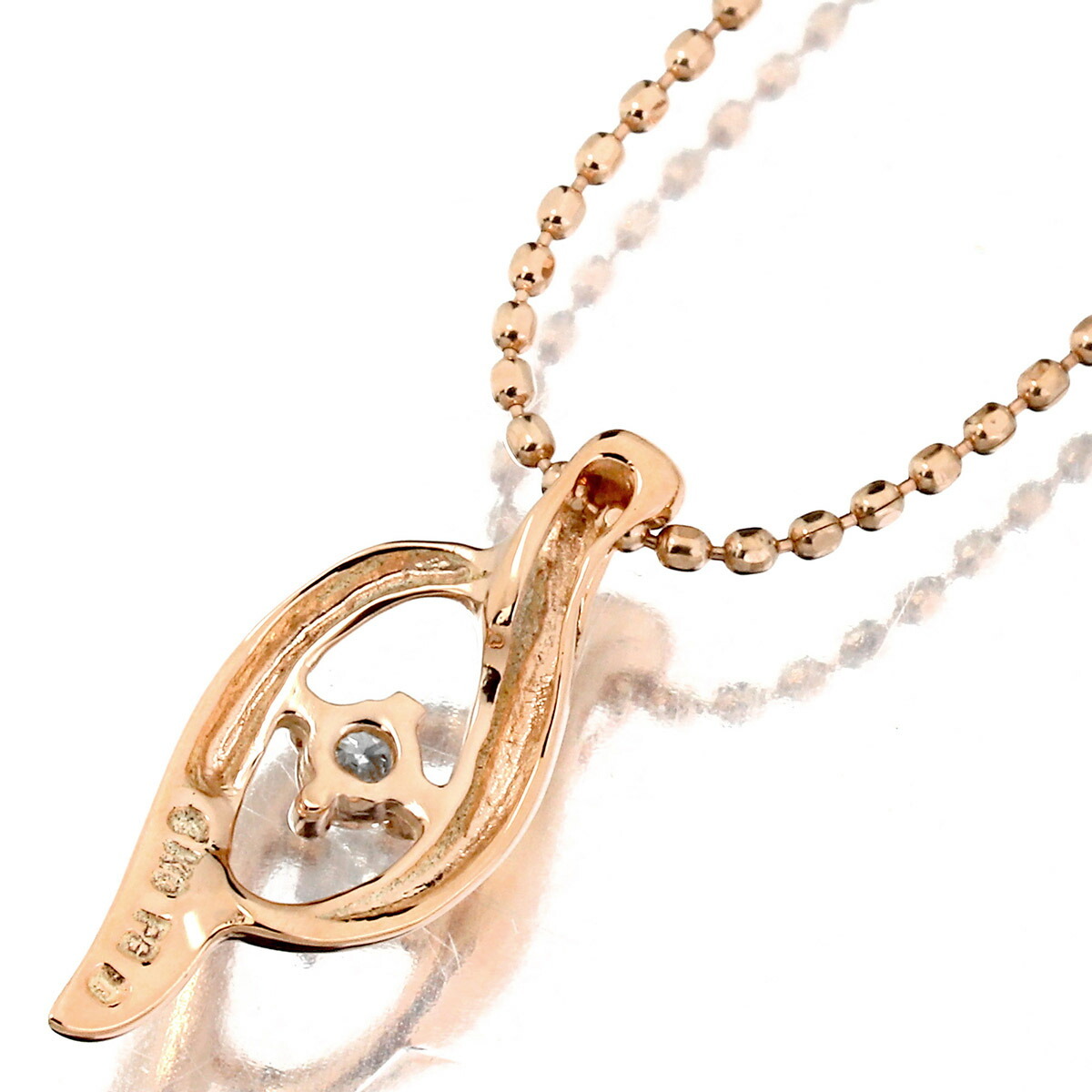 ペンダントネックレス ダイヤモンド ピンクゴールド K10PG 中古 返品OK_画像2