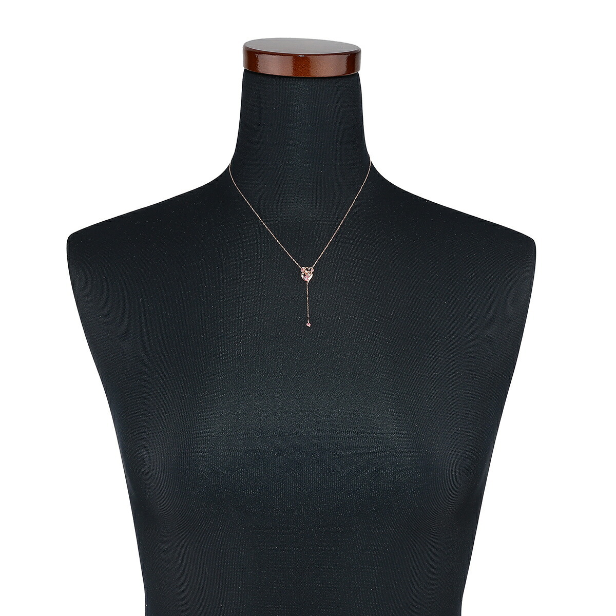  Vendome Aoyama Y знак в форме сердечка колье розовый топаз бриллиант розовое золото K10PG VENDOME