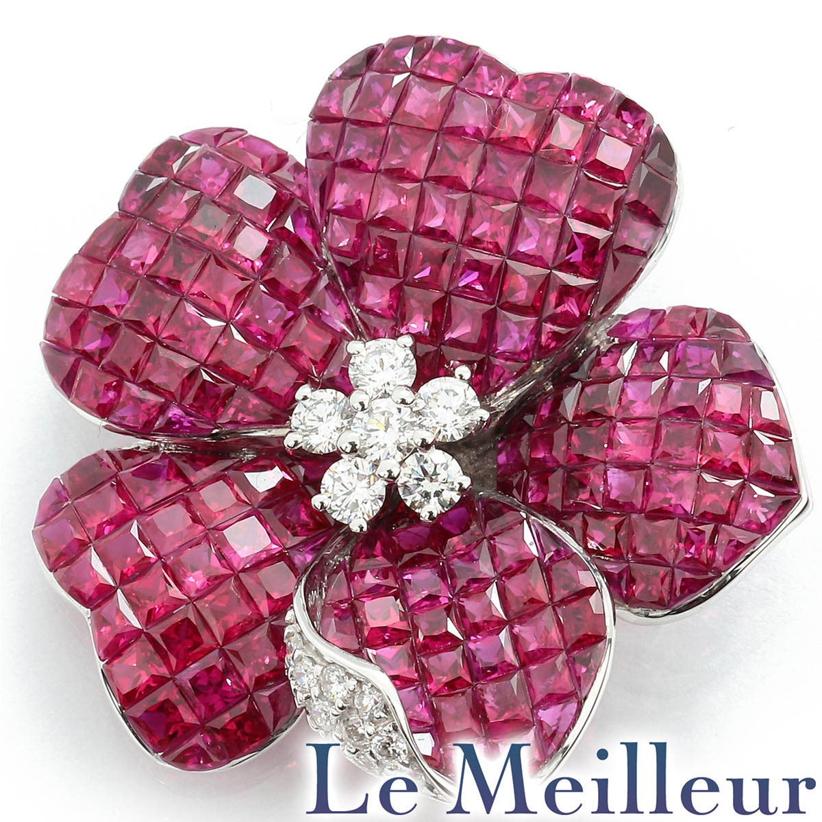 ペンダントトップ ルビー 0.26ct ホワイトゴールド K18WG 中古 返品OK_画像1