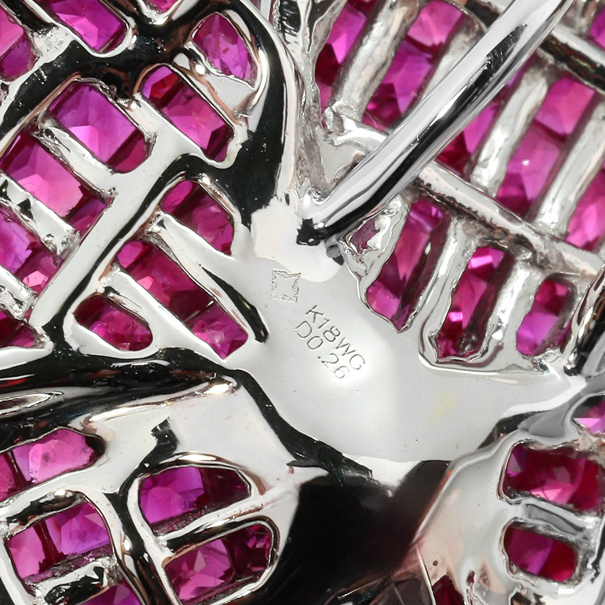 ペンダントトップ ルビー 0.26ct ホワイトゴールド K18WG 中古 返品OK_画像3