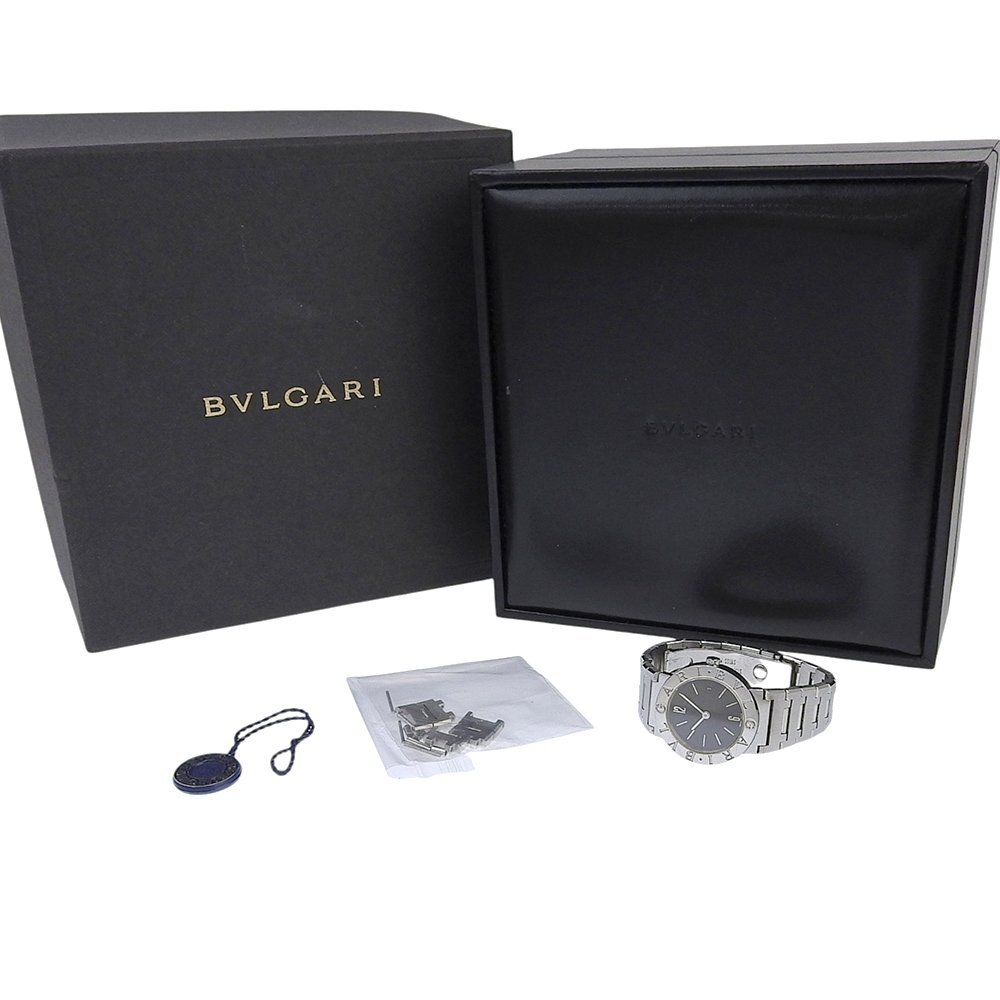 ■ 1円 ~ 中古品 参定45.1万円■ BVLGARI ブルガリ ■ ブルガリブルガリ BB26SSD ■箱保 クォーツ ブラック 黒 シルバー レディース_画像6