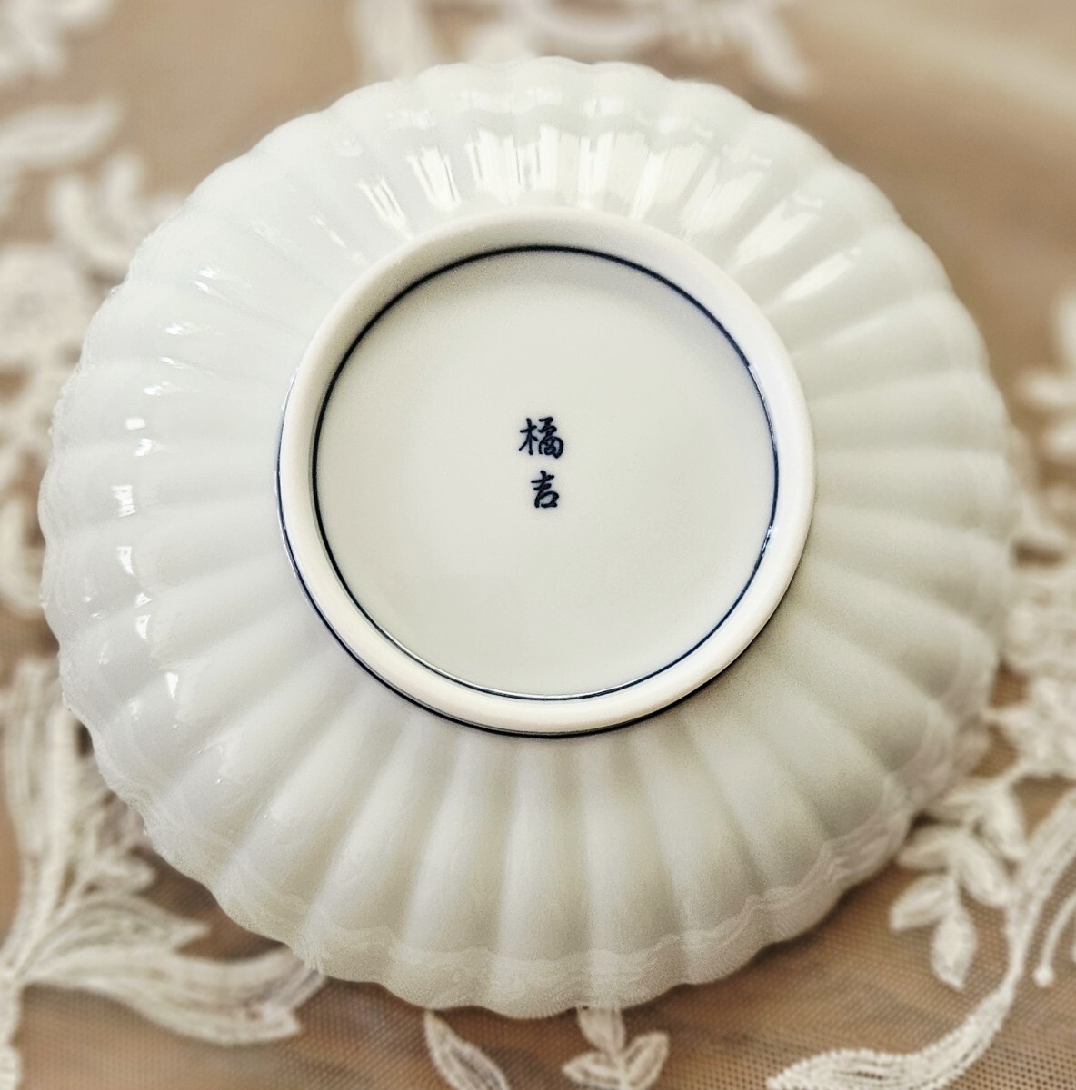 たち吉 白菊 菊寿 菊型 銘々皿 ５枚セット 新品_画像7