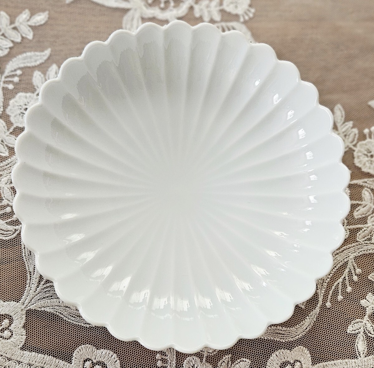 たち吉 白菊 菊寿 菊型 銘々皿 ５枚セット 新品_画像6