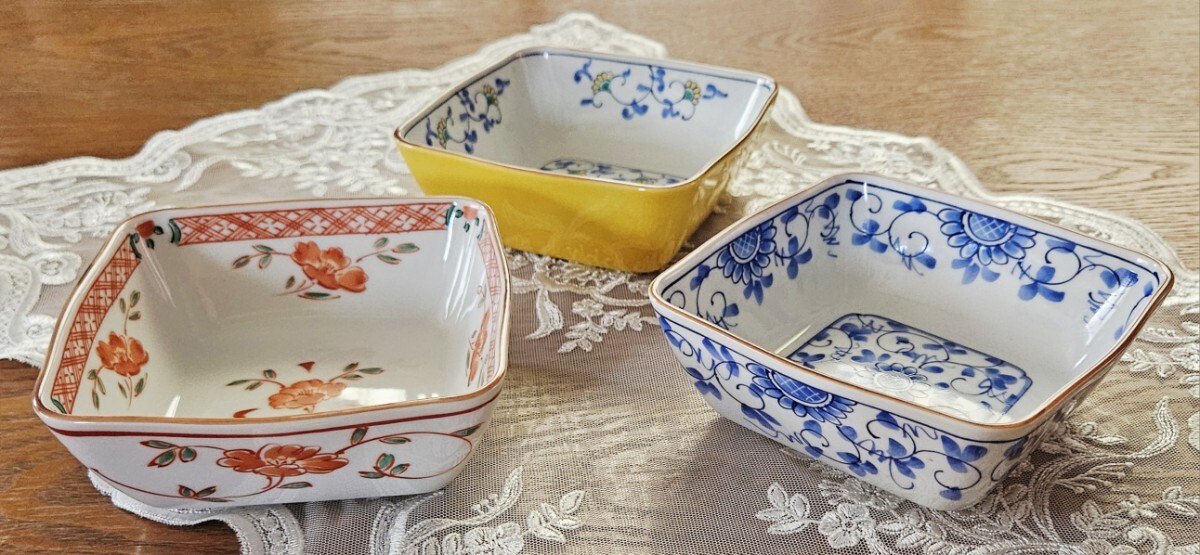 たち吉 はないろ 角鉢 三ッ鉢揃 桐箱 新品_画像4