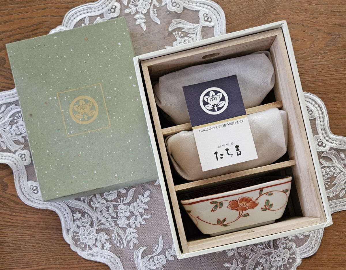 たち吉 はないろ 角鉢 三ッ鉢揃 桐箱 新品_画像8