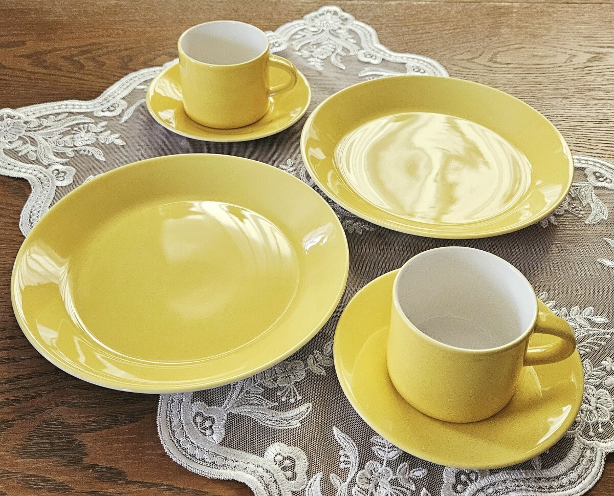 廃盤品 ARABIA Colors アラビア カラーズ トリオセット 6点セット_画像2
