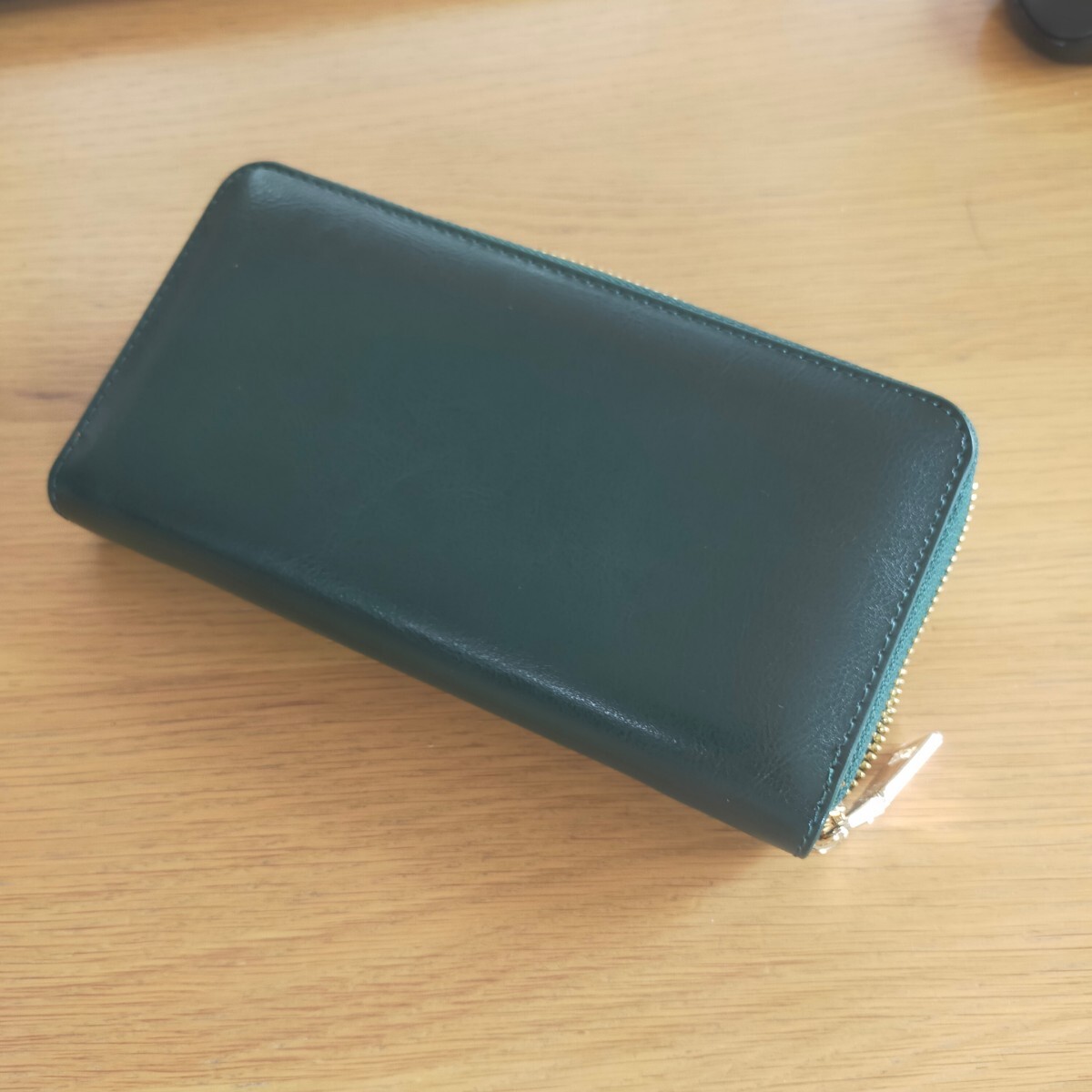 高級牛革 財布 緑 グリーン メンズ 長財布 ラウンドファスナー 大容量 レザー おしゃれ レディース かっこいい かわいい 旅行 お出かけ_画像6