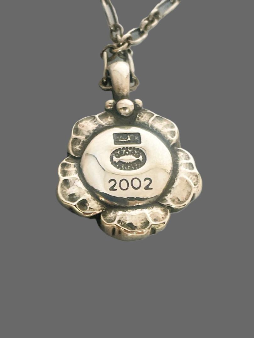 GEORG JENSEN 2002 レッドフラワーネックレス ガーネット_画像7