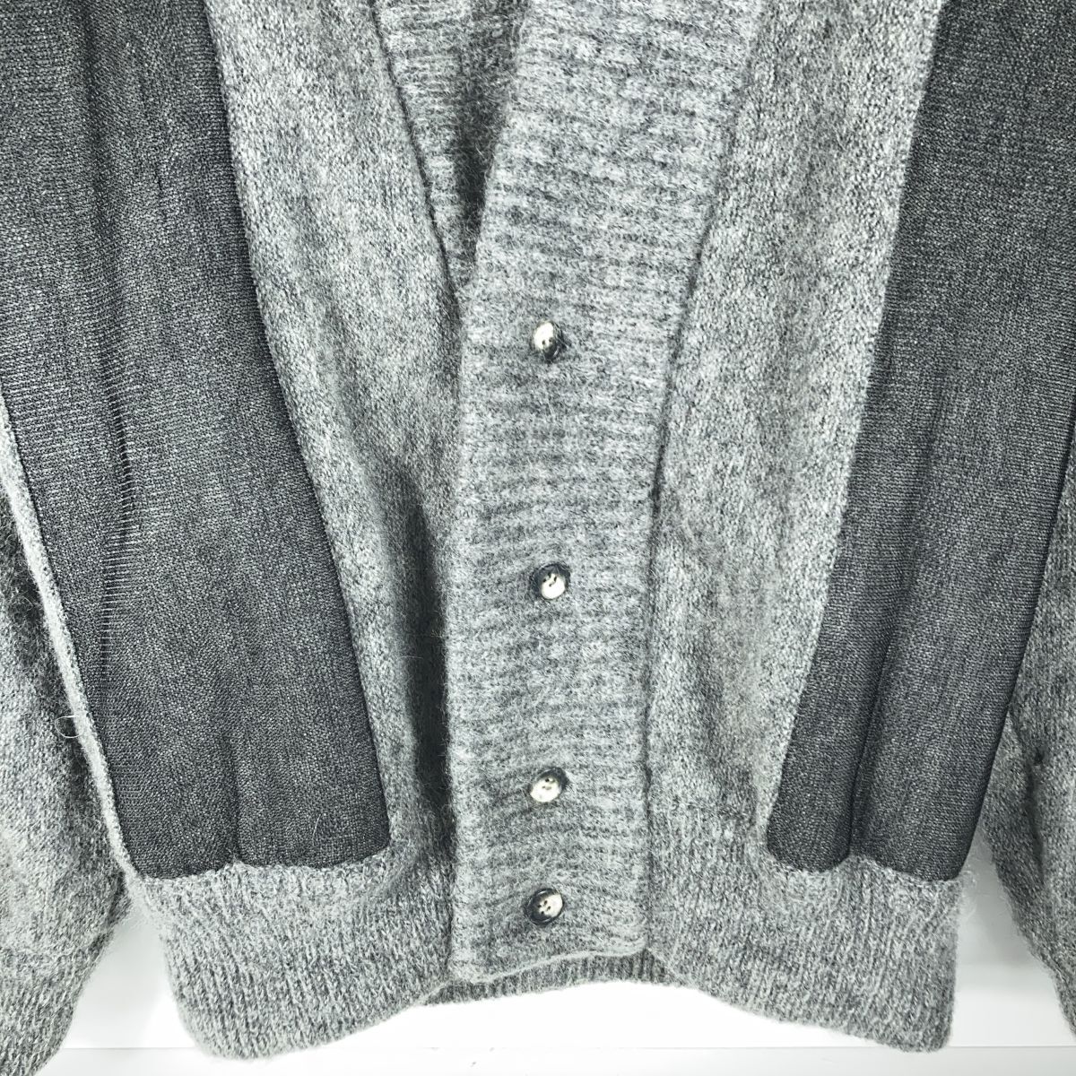 ISSEY MIYAKE MEN F Archive 80s 筆タグ イッセイミヤケ アーカイブ ショールカラー ニット カーディガン FREE ウール ナイロン MK32302_画像3