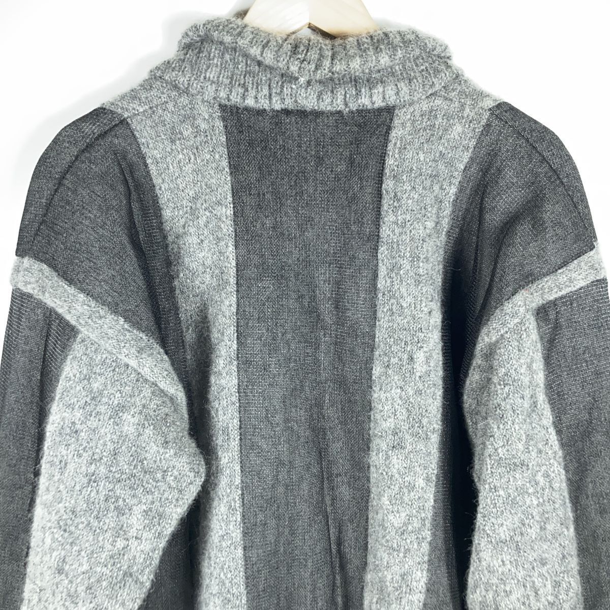 ISSEY MIYAKE MEN F Archive 80s 筆タグ イッセイミヤケ アーカイブ ショールカラー ニット カーディガン FREE ウール ナイロン MK32302_画像5