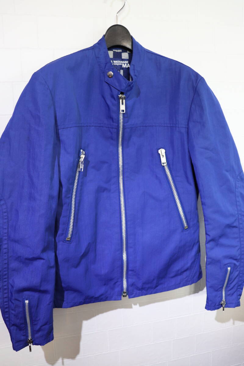 07SS 即決 JUNYA WATANABE MAN COMME des GARCONS ジュンヤワタナベ コムデギャルソン シワ加工 硬質ナイロン ハの字ライダースジャケット_画像1