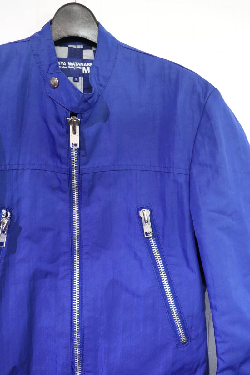 07SS 即決 JUNYA WATANABE MAN COMME des GARCONS ジュンヤワタナベ コムデギャルソン シワ加工 硬質ナイロン ハの字ライダースジャケット_画像2