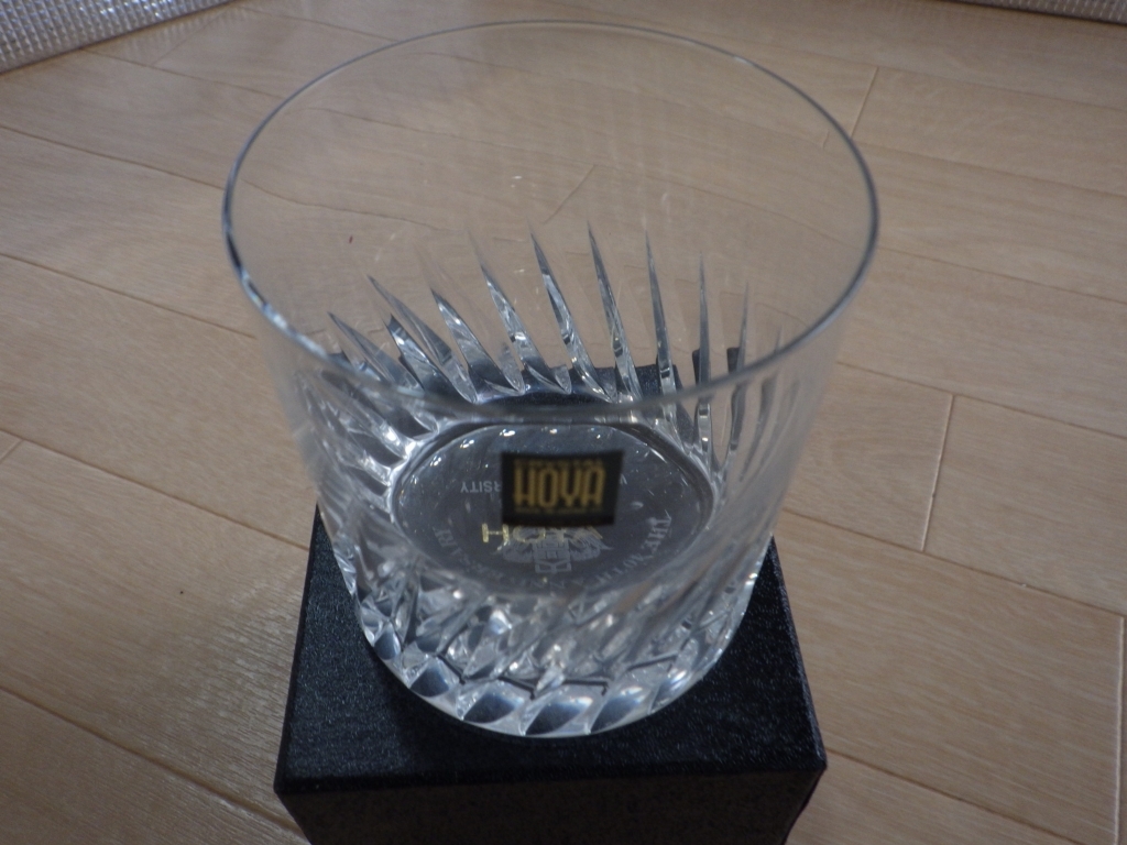 未使用 箱付★早稲田大学 ゴルフクラブ 40周年記念 1996 WASEDA UNIVERSITY GOLF CLUB HOYA CRYSTAL ホヤ カット ロックグラス タンブラー_画像2