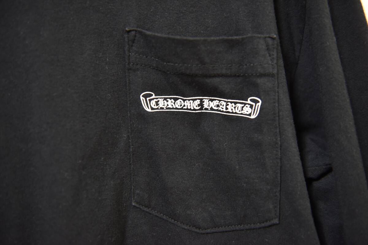 CHROME HEARTS 胸ポケット付き長袖Tシャツ CH+ ブラック サイズL クロムハーツ ロングスリーブTシャツ ロンT_画像5