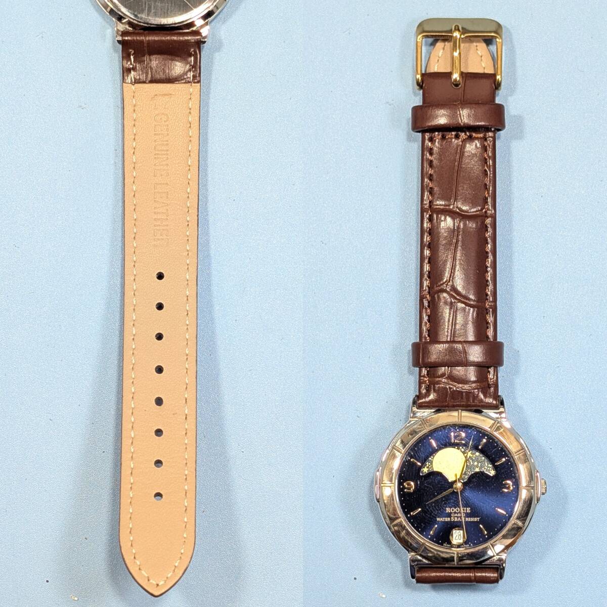 CASIO ROOKIE ムーンフェイズ メンズ 電池ベルト交換済み稼働品 D-12_画像9
