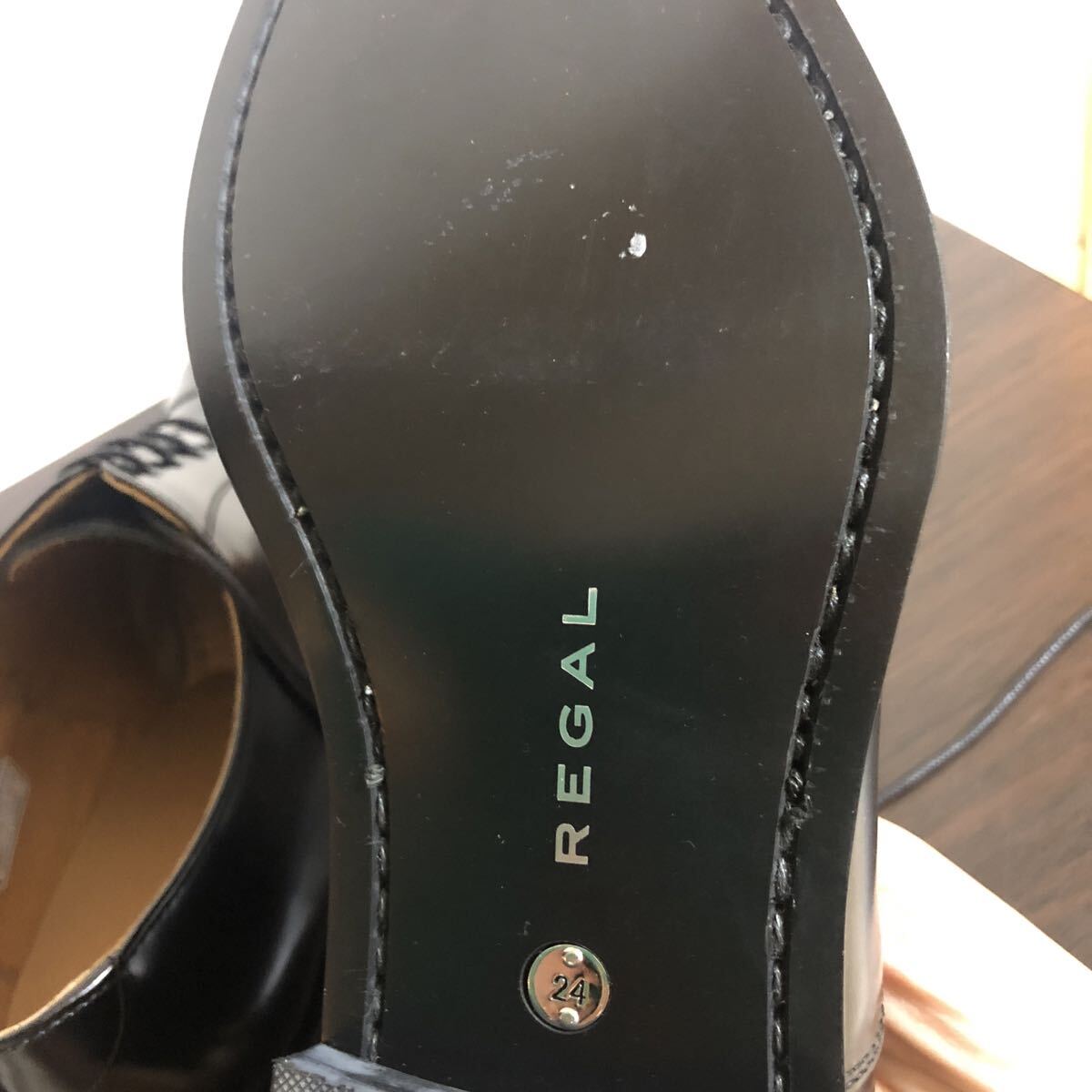 【未使用】リーガル 　メンズ24㎝　811R　内羽根式ストレートチップ　ブラック　定番　冠婚葬祭　ビジネス　【REGAL】_画像9