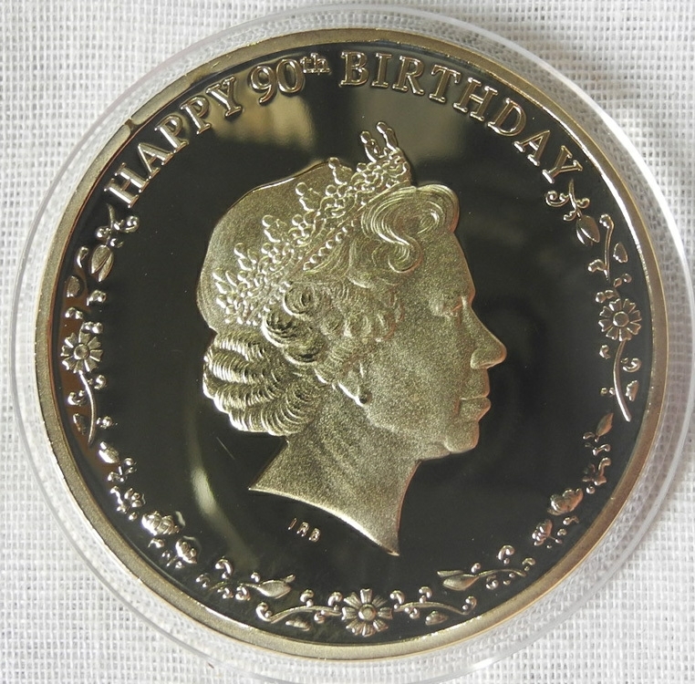 Canada коллекция монета Elizabeth женщина . рождение 90 anniversary commemoration золотой медаль цвет 1oz 1 унция 24 позолоченный Maple leaf ( осмотр золотая монета