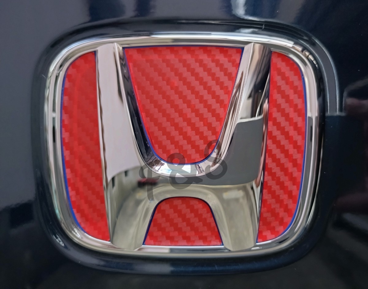 ホンダ ステップワゴンRP8型 e:HEV エアー スパーダ スパーダプレミアムライン リアエンブレム 3Dカーボン調レッド カーボン柄 ステッカー_画像5