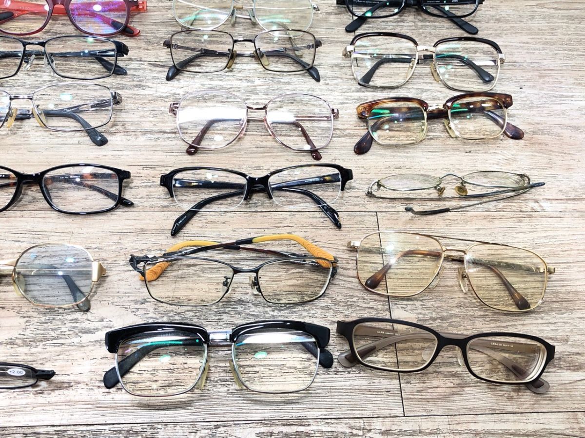 10/070 【ジャンク】 メガネ サングラス アイウエア まとめ 48点 DIMMA ジャガー GANA Levi’s JINS など_画像4