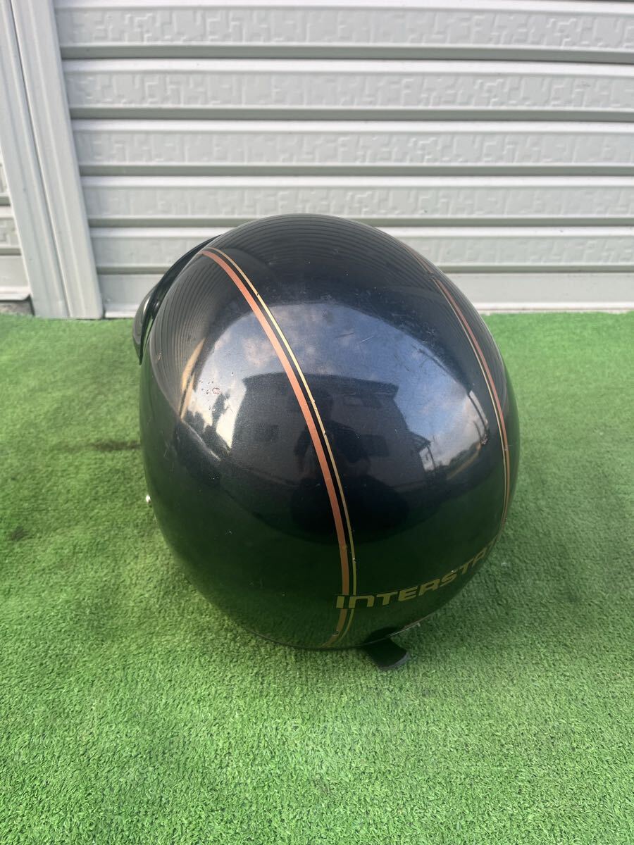 1970年代 ヴィンテージ ホンダ ホンダリン ブラック ピンストリップ インターステート オートバイ ヘルメット 当時物 バイク ジェットヘル_画像2