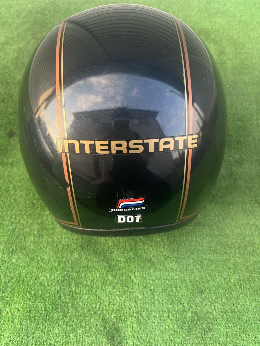 1970年代 ヴィンテージ ホンダ ホンダリン ブラック ピンストリップ インターステート オートバイ ヘルメット 当時物 バイク ジェットヘル_画像4