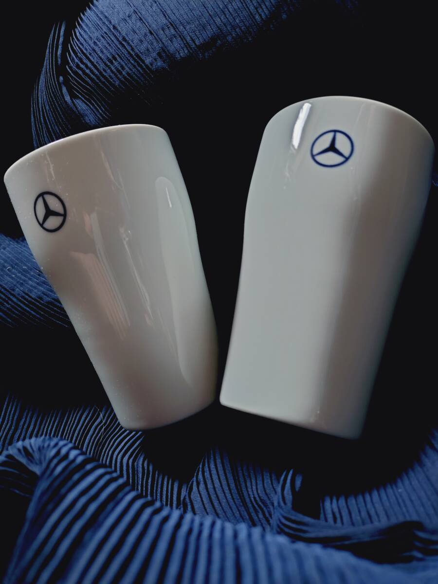 ★ベンツ★メルツェデス非売品タンブラー陶磁器ビアマグ焼物ノベルティ三越伊勢丹メルセデス有田焼き日本製レアMercedes-Benzスターマーク_画像1