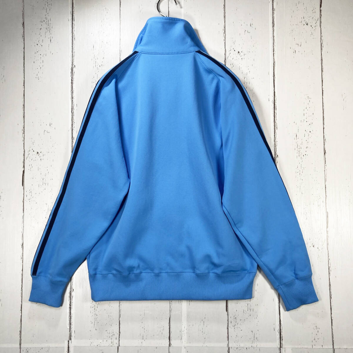 【USED】 アシックス ASICS ビンテージ トラックジャケット ジャージ 刺繍ロゴ 80s 古着 Mサイズ ブルー ☆送料無料☆_画像3