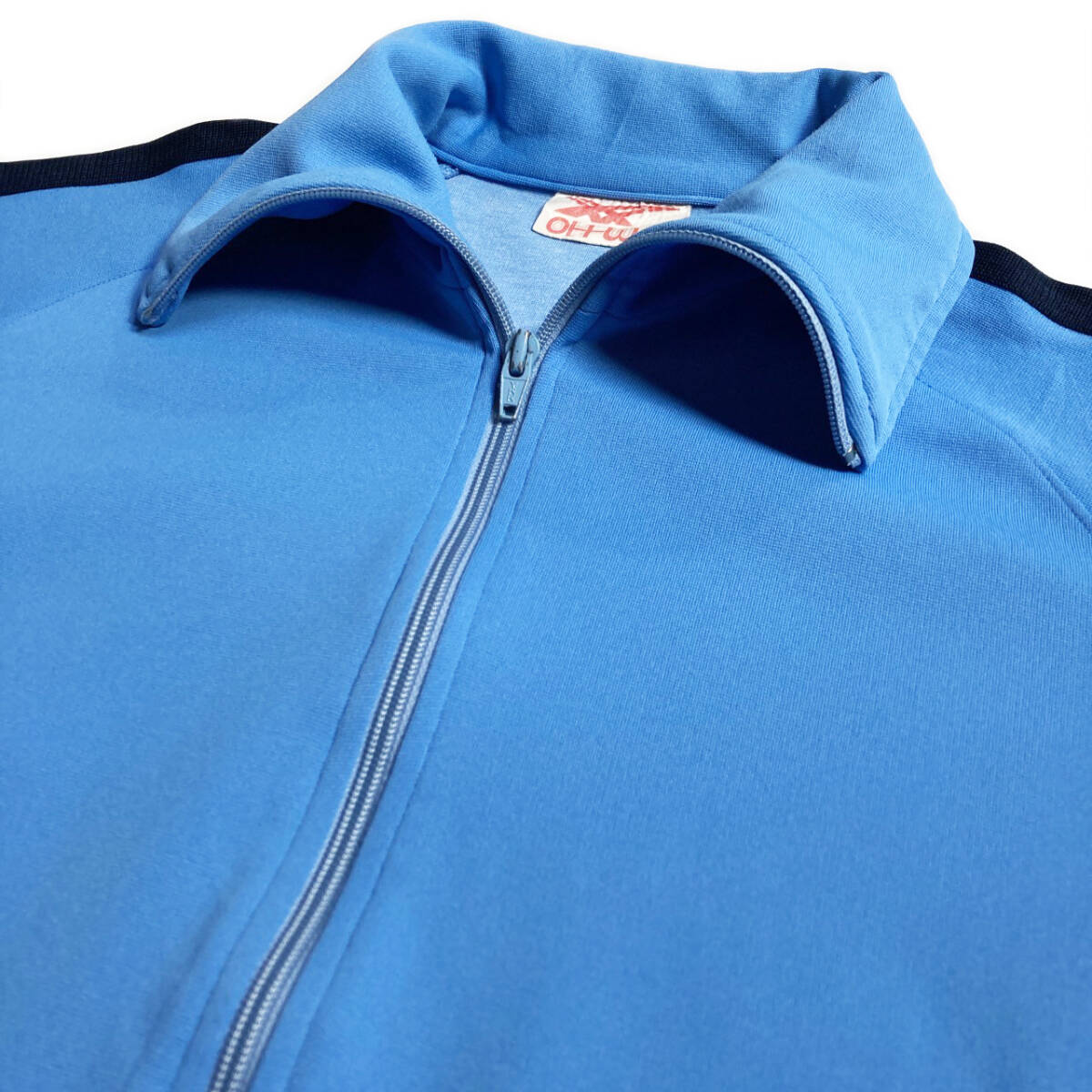 【USED】 アシックス ASICS ビンテージ トラックジャケット ジャージ 刺繍ロゴ 80s 古着 Mサイズ ブルー ☆送料無料☆_画像4