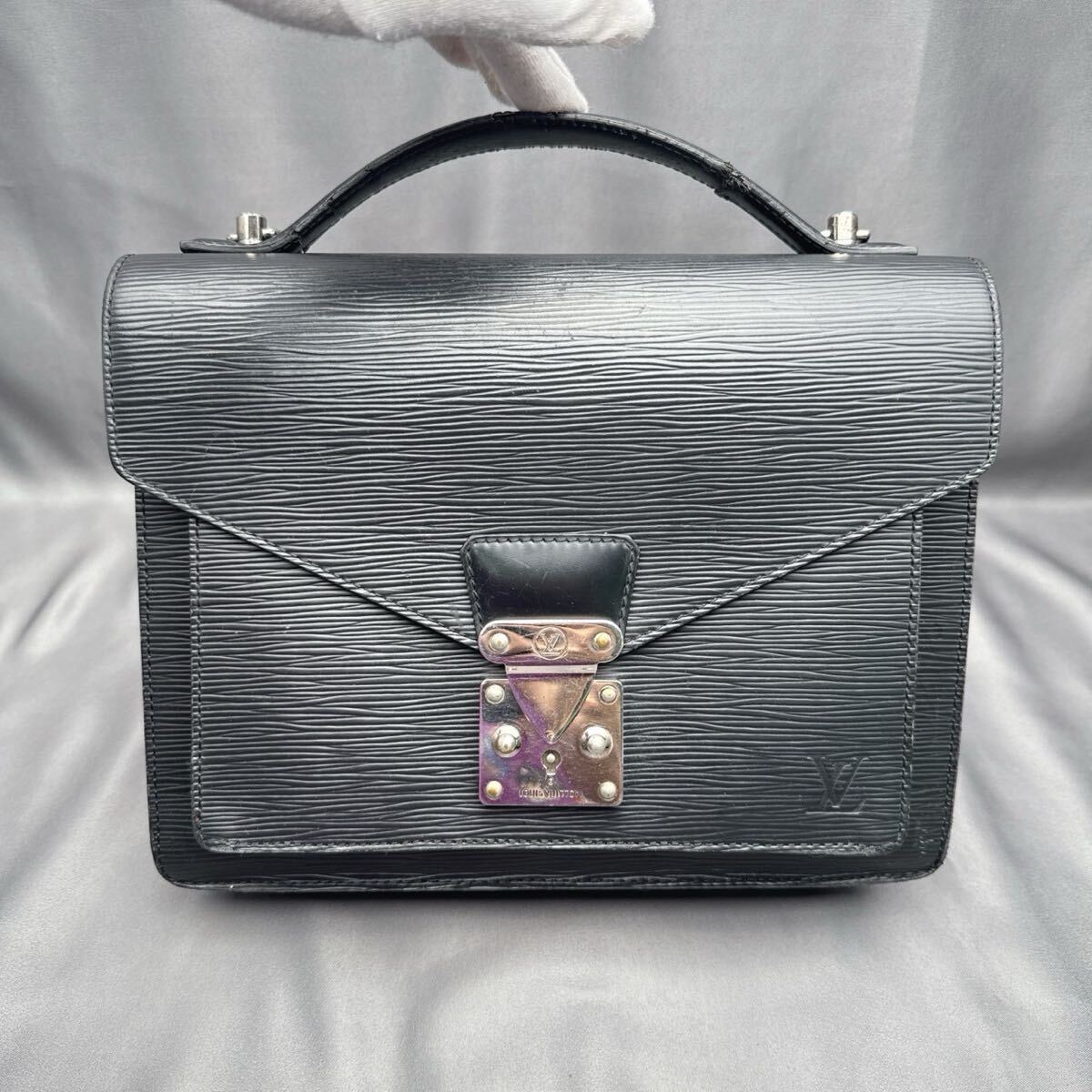 B121 ルイヴィトン LOUIS VUITTON ビジネスバッグ モンソー エピ シリアルSR0036_画像2