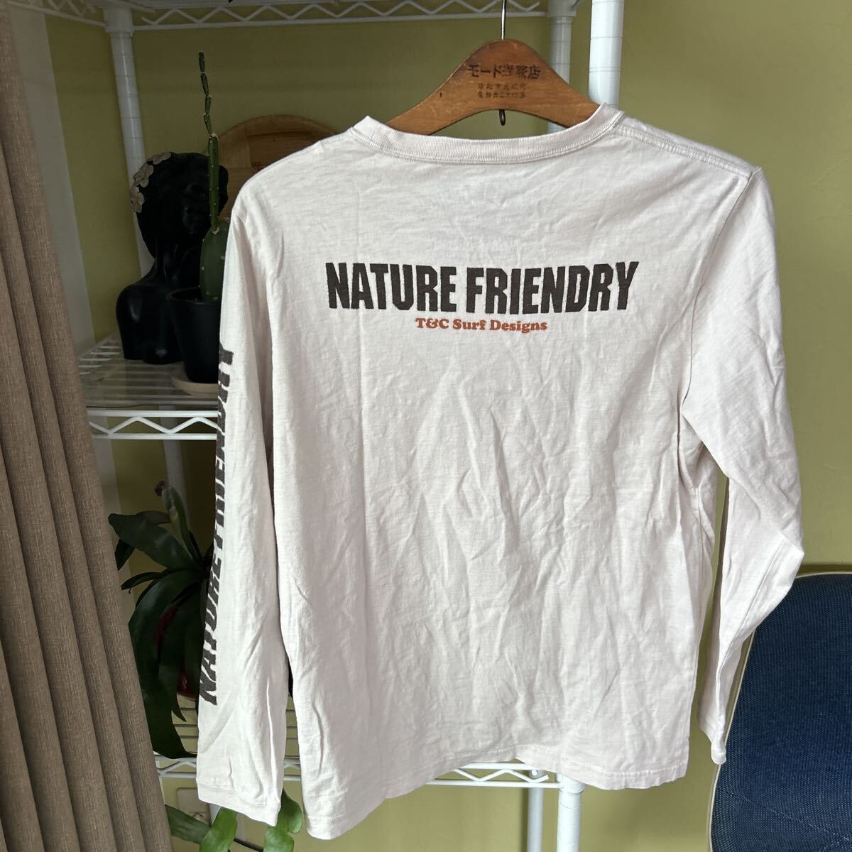 ハワイ　T & C サーフ　長袖Tシャツ　ロンT 薄茶 M_画像6