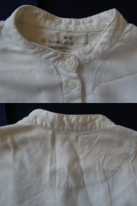 無印良品 MUJI フランネルスタンドカラー 長袖シャツワンピース_画像6