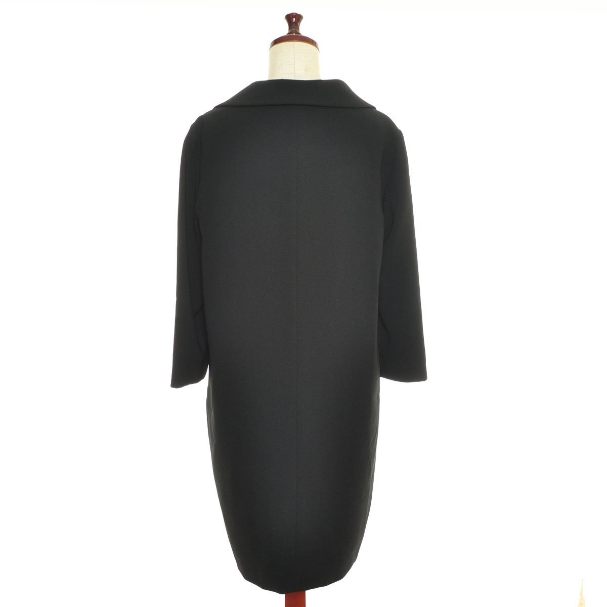 ◇563098 BOUTIQUE MOSCHINO モスキーノ ドレス ◇プルオーバーフォーマルワンピース サイズUS 8 金ボタン レディース ブラック_画像2