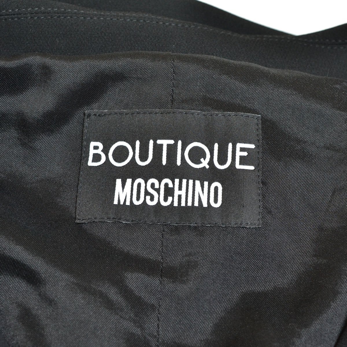 ◇563098 BOUTIQUE MOSCHINO モスキーノ ドレス ◇プルオーバーフォーマルワンピース サイズUS 8 金ボタン レディース ブラック_画像3